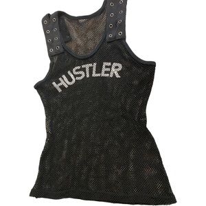 HUSTLER mesh t-shirt size:M/L